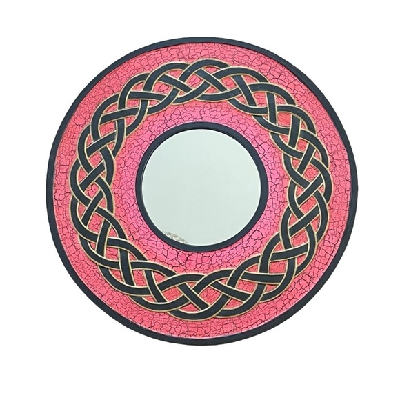 CELTIC Style Red & Black Mirror 16” - Picture 2 of 6
